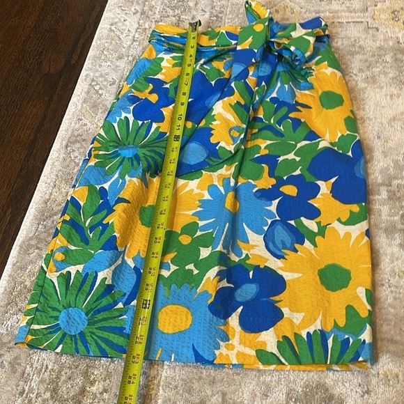 J Crew women's Tie Waist Morning Floral Seersucker Pencil Skirt - Picture 8 of 12